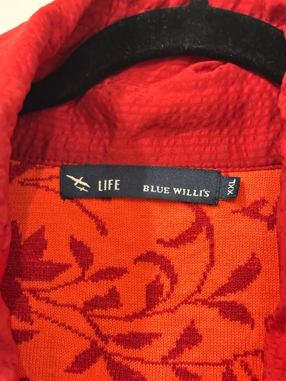 Blue Willi's Red and Orange Patterned Zip-Front Cowl Neck Jacket - Picture 4 of 4